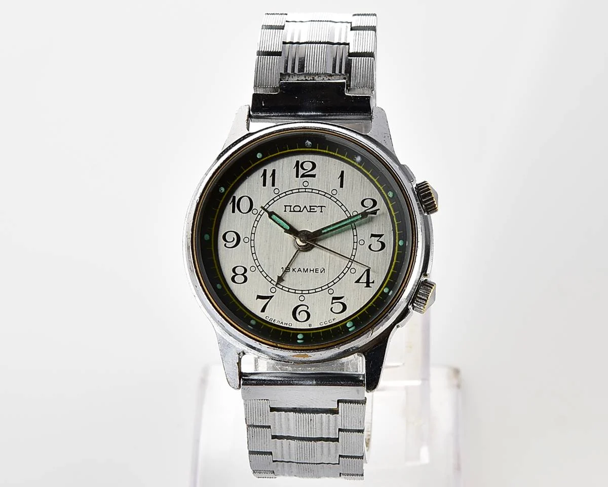 Soviet Poljot-cricket mechanical watch with alarm clock function