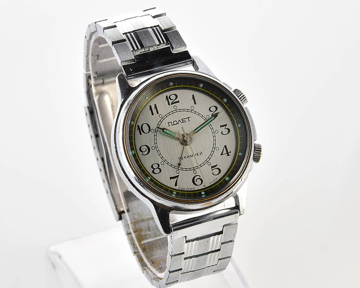 Soviet Poljot-cricket mechanical watch with alarm clock function