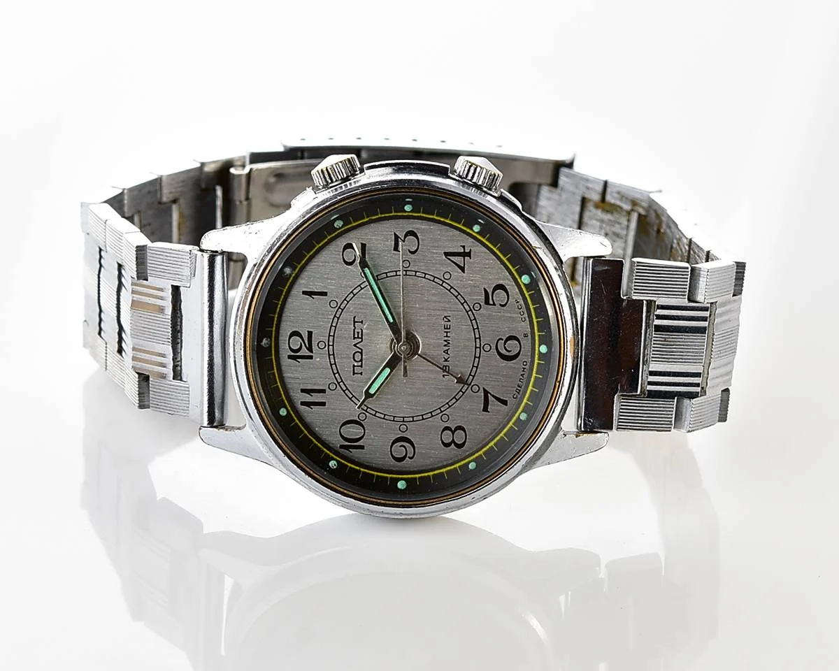 Soviet Poljot-cricket mechanical watch with alarm clock function