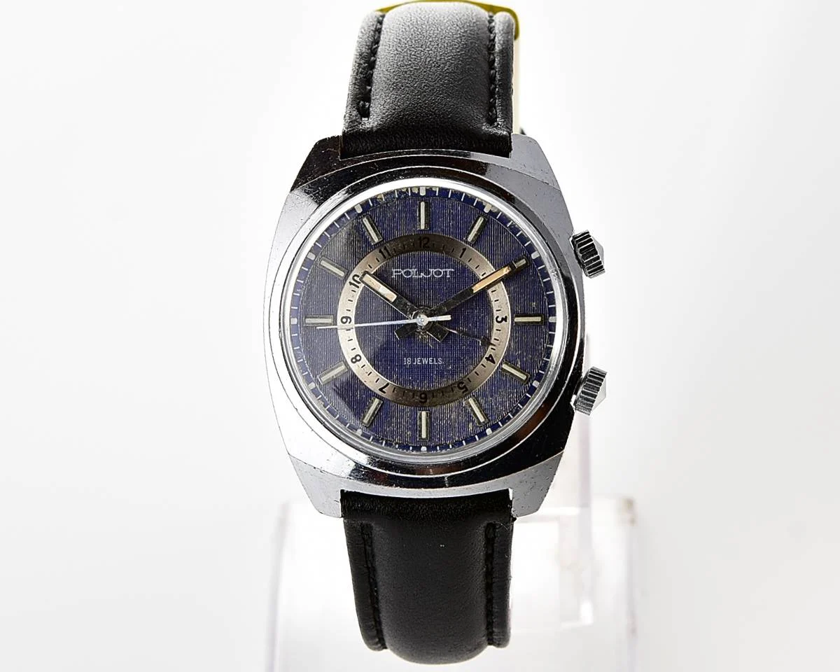 Vintage Soviet Poljot-cricket mechanical watch with alarm function