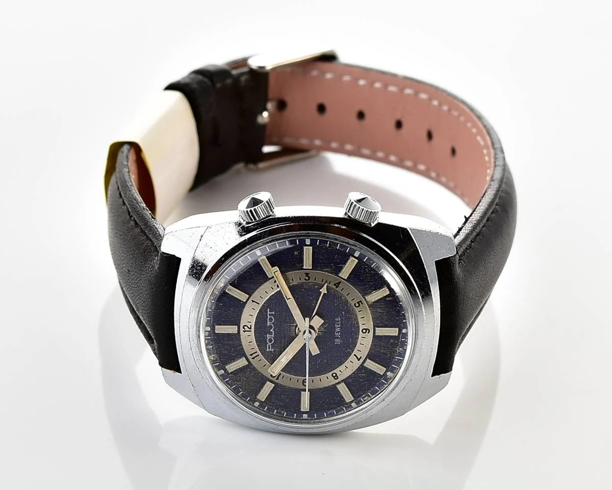 Vintage Soviet Poljot-cricket mechanical watch with alarm function