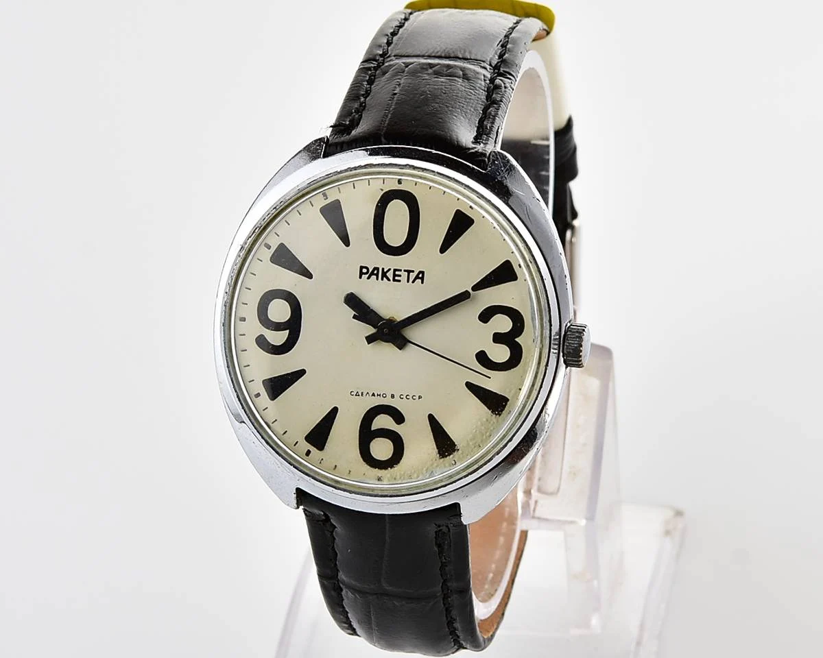 Soviet mechanical Raketa watch "big zero"