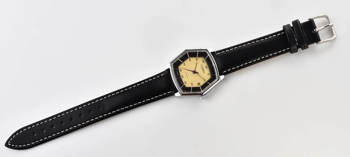 Hexagonal Slava Soviet mechanical vintage watch