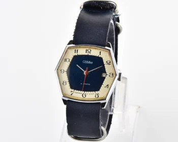 Hexagonal Slava Soviet mechanical vintage watch