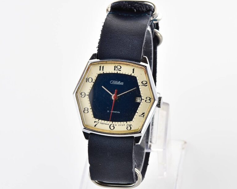 Hexagonal Slava soviet mechanical vintage watch
