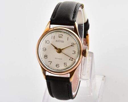 Excellent Soviet Wostok (Vostok) gold-plated mechanical wrist watch with 22 jewels precision movement