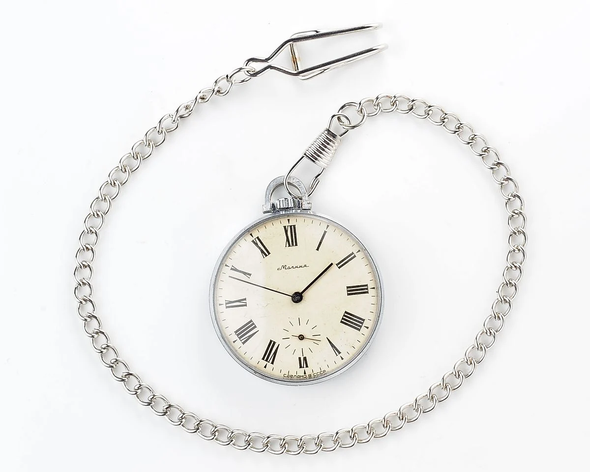 Excellent condition vintage Molnija open face Soviet pocket watch