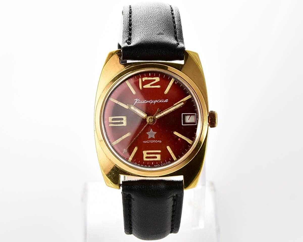 Soviet gold-plated Vostok Komandirskie mechanical watch - Zakaz MO CCCP!