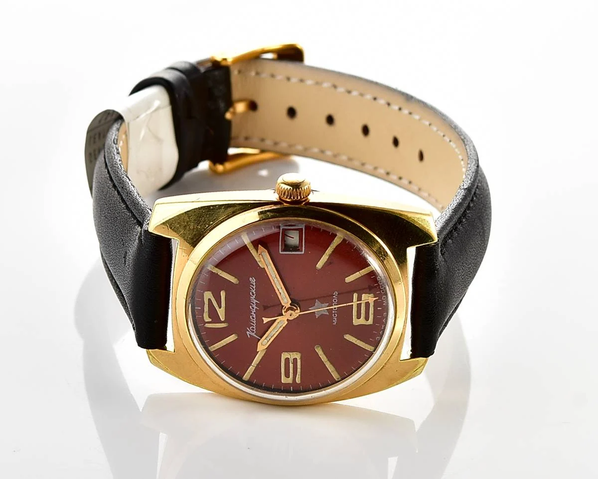 Soviet gold-plated Vostok Komandirskie mechanical watch - Zakaz MO CCCP!