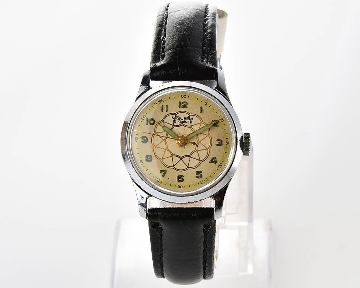 Rare version vintage Soviet mechanical watch Moskva