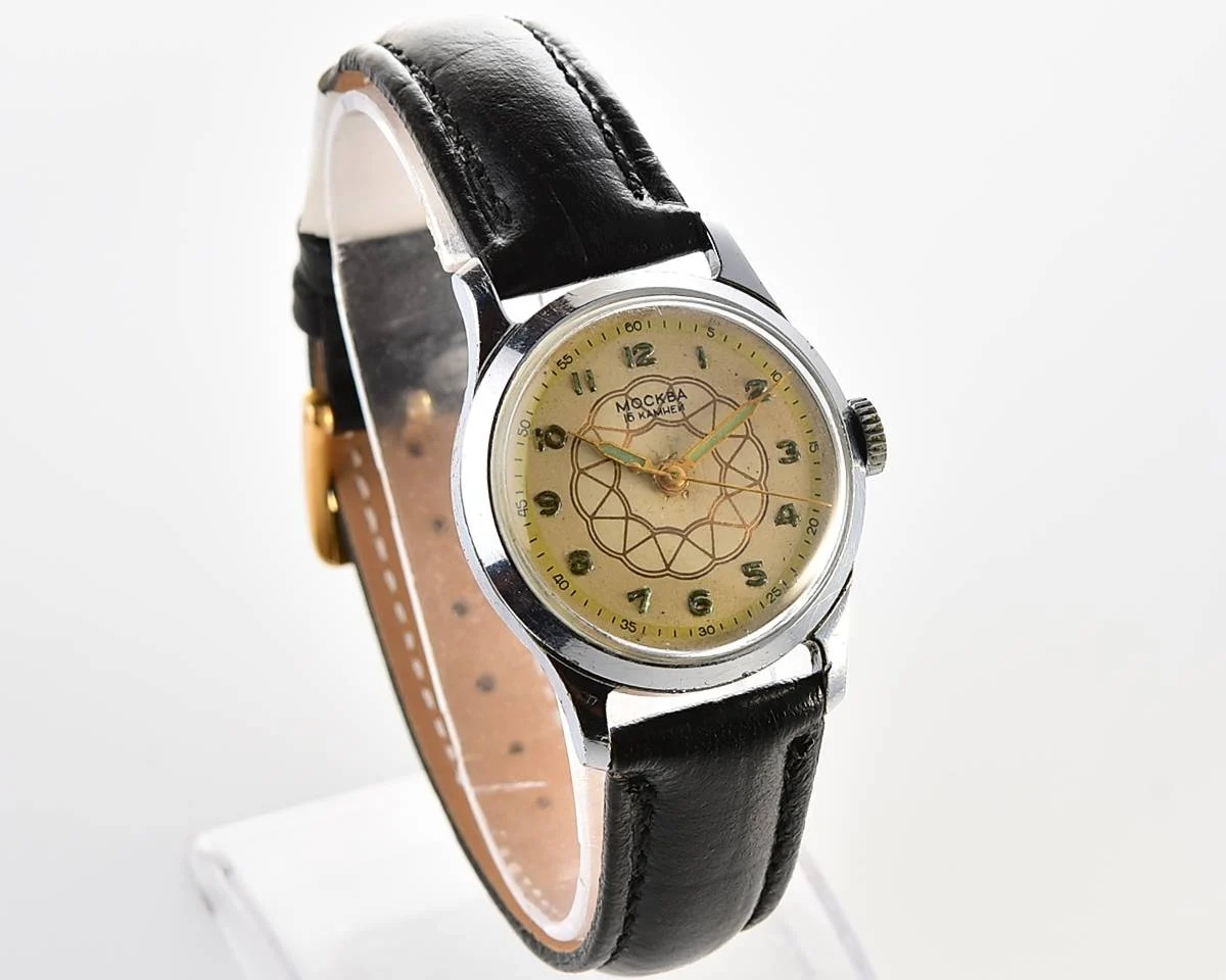 Rare version vintage Soviet mechanical watch Moskva