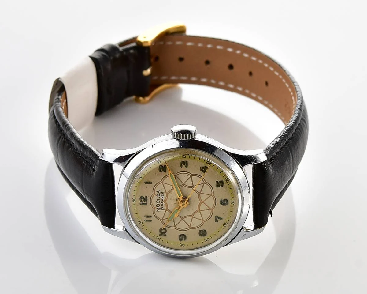 Rare version vintage Soviet mechanical watch Moskva