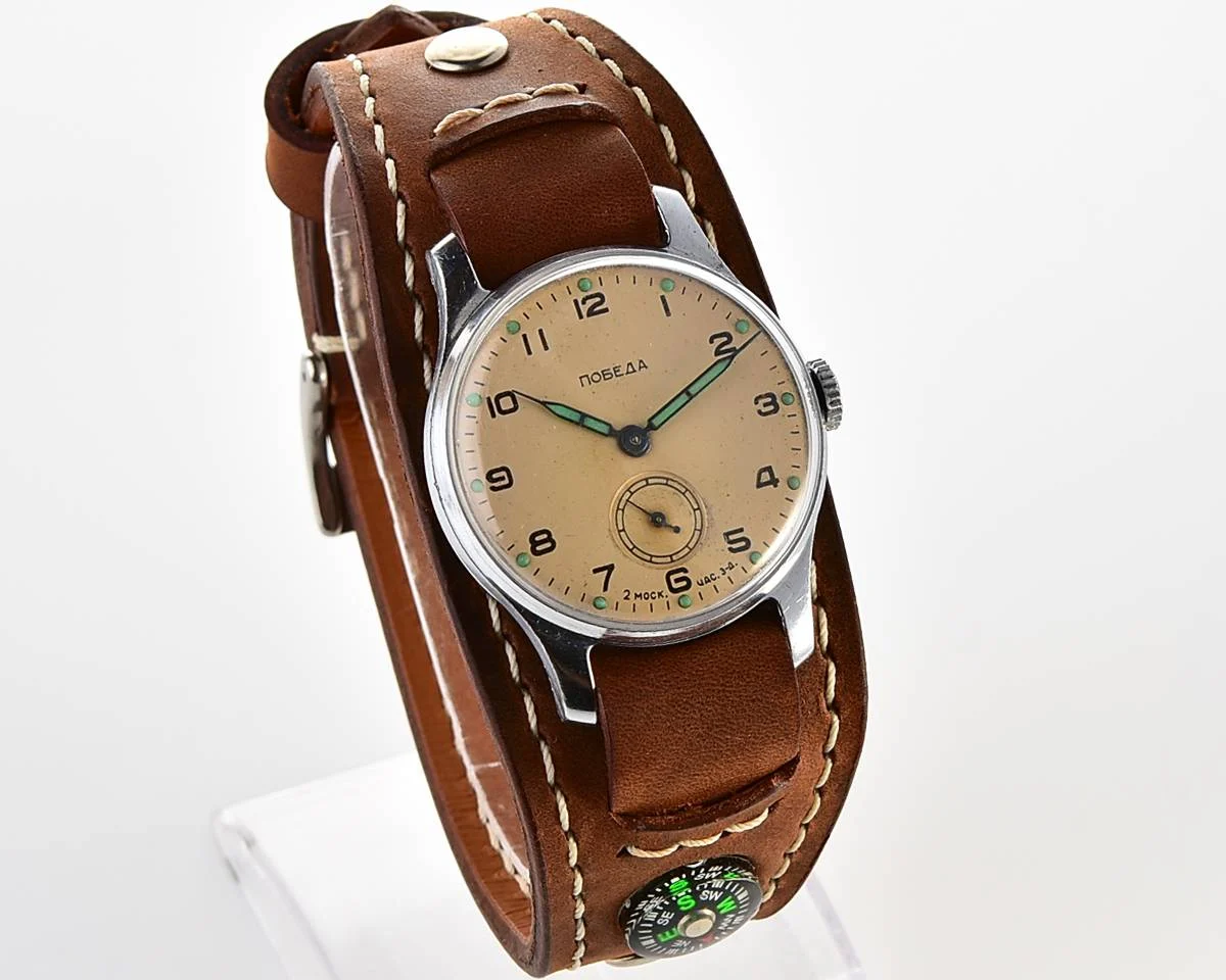 Exceptionally well preserved Soviet Pobeda from 1957 + exquisite Sturmanskie compass strap!