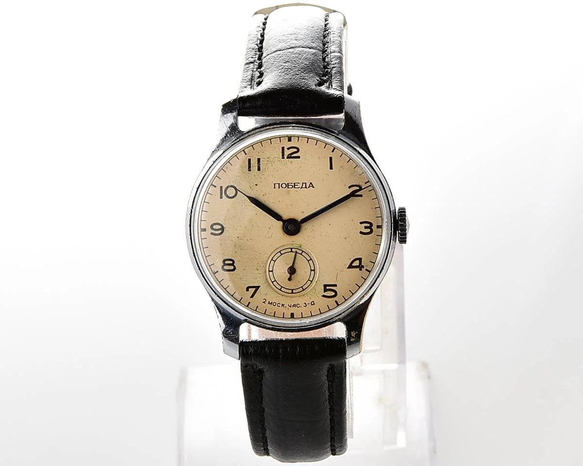 Vintage Soviet mechanical Pobeda watch, 2MChZ from the second quarter of 1954