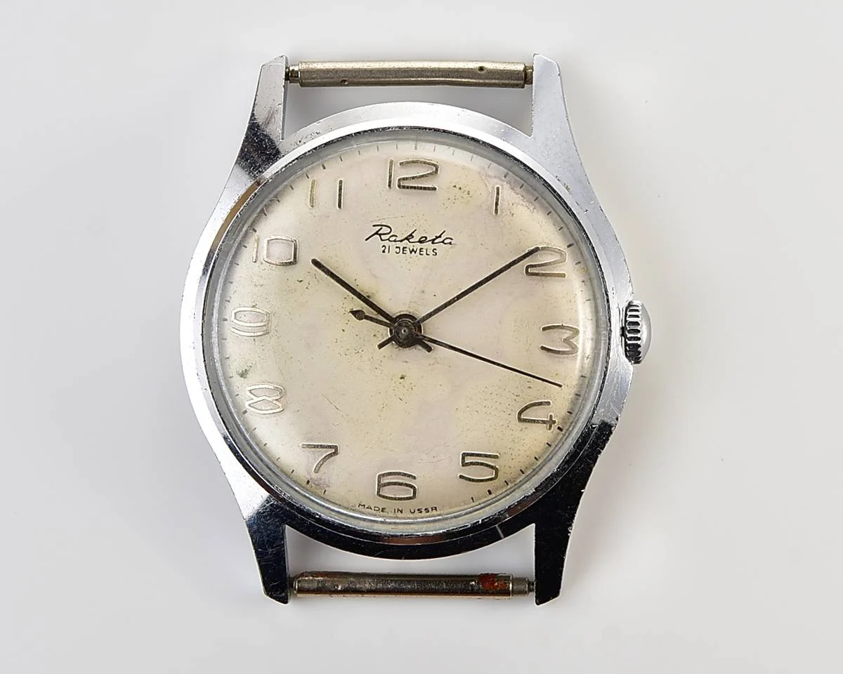 Soviet Raketa Baltica vintage mechanical watch with NATO nylon strap