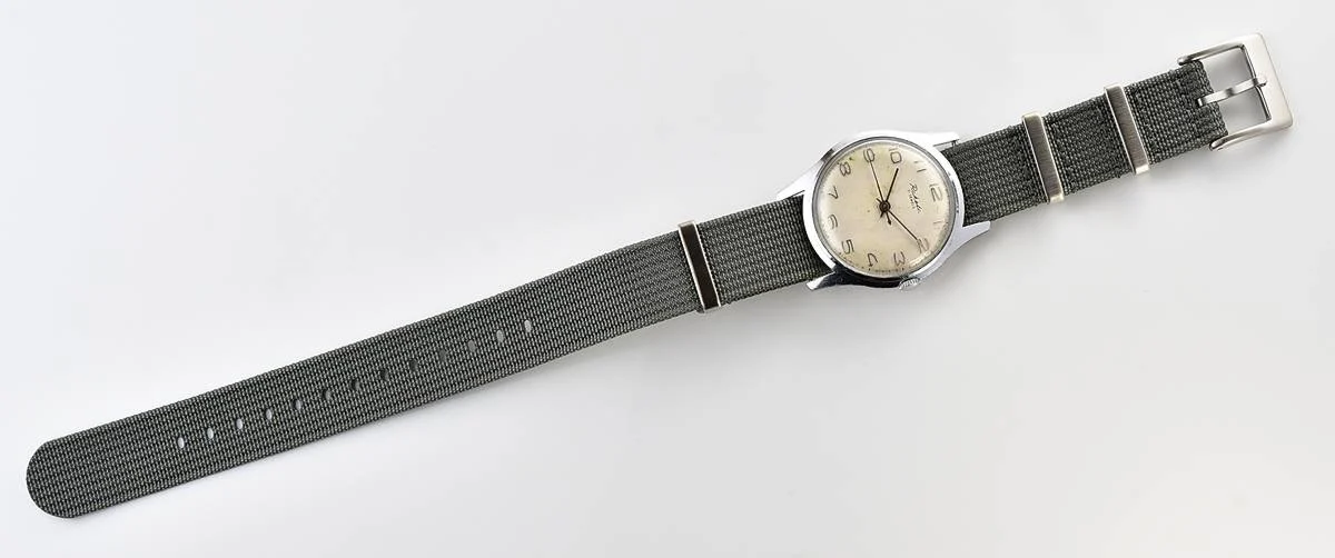 Soviet Raketa Baltica vintage mechanical watch with NATO nylon strap
