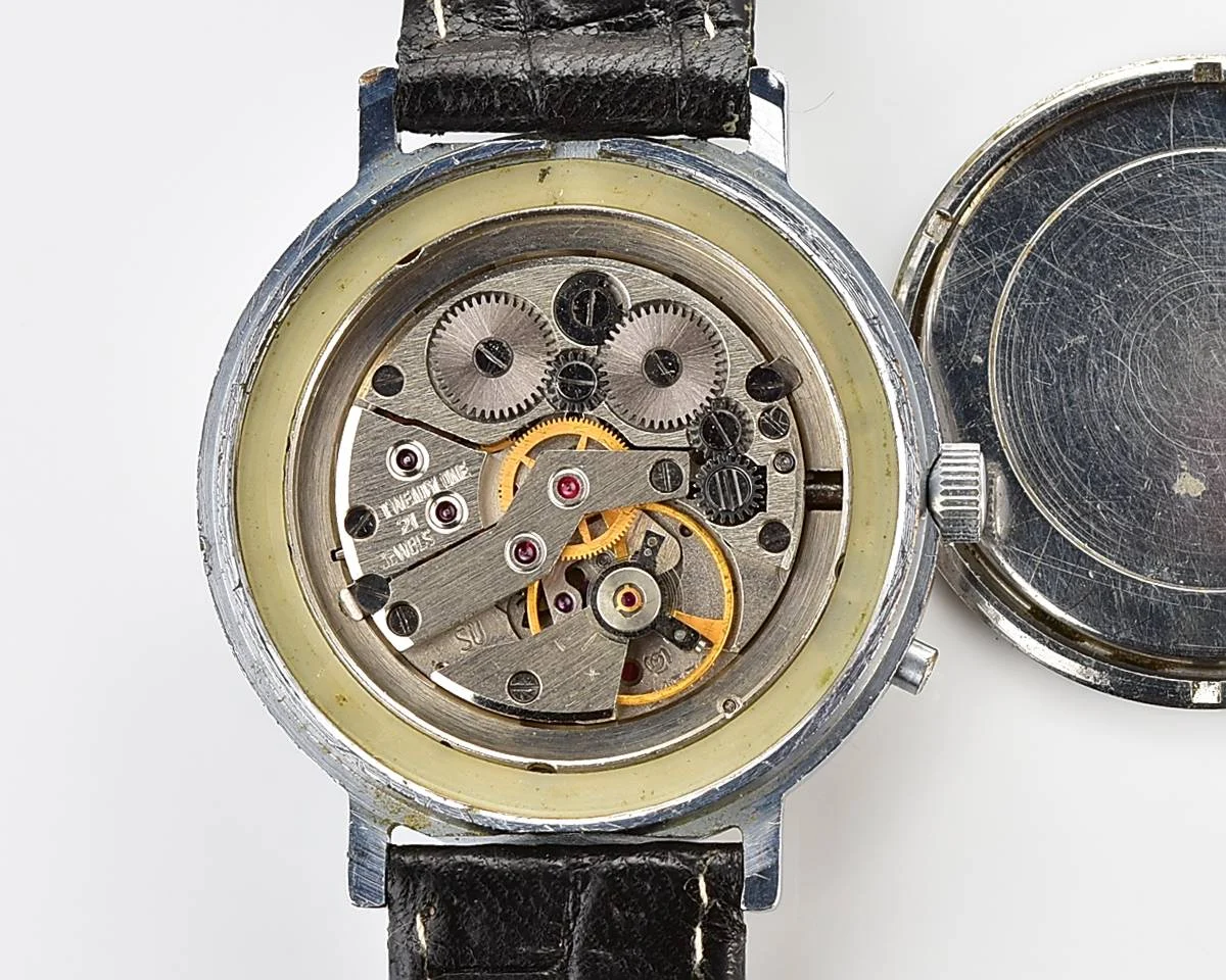 Slava Soviet mechanical vintage watch with purple dial