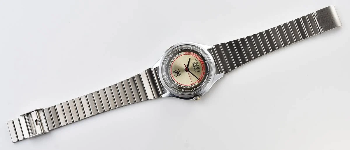 Soviet quartz Slava "Sport" with pulse scale!