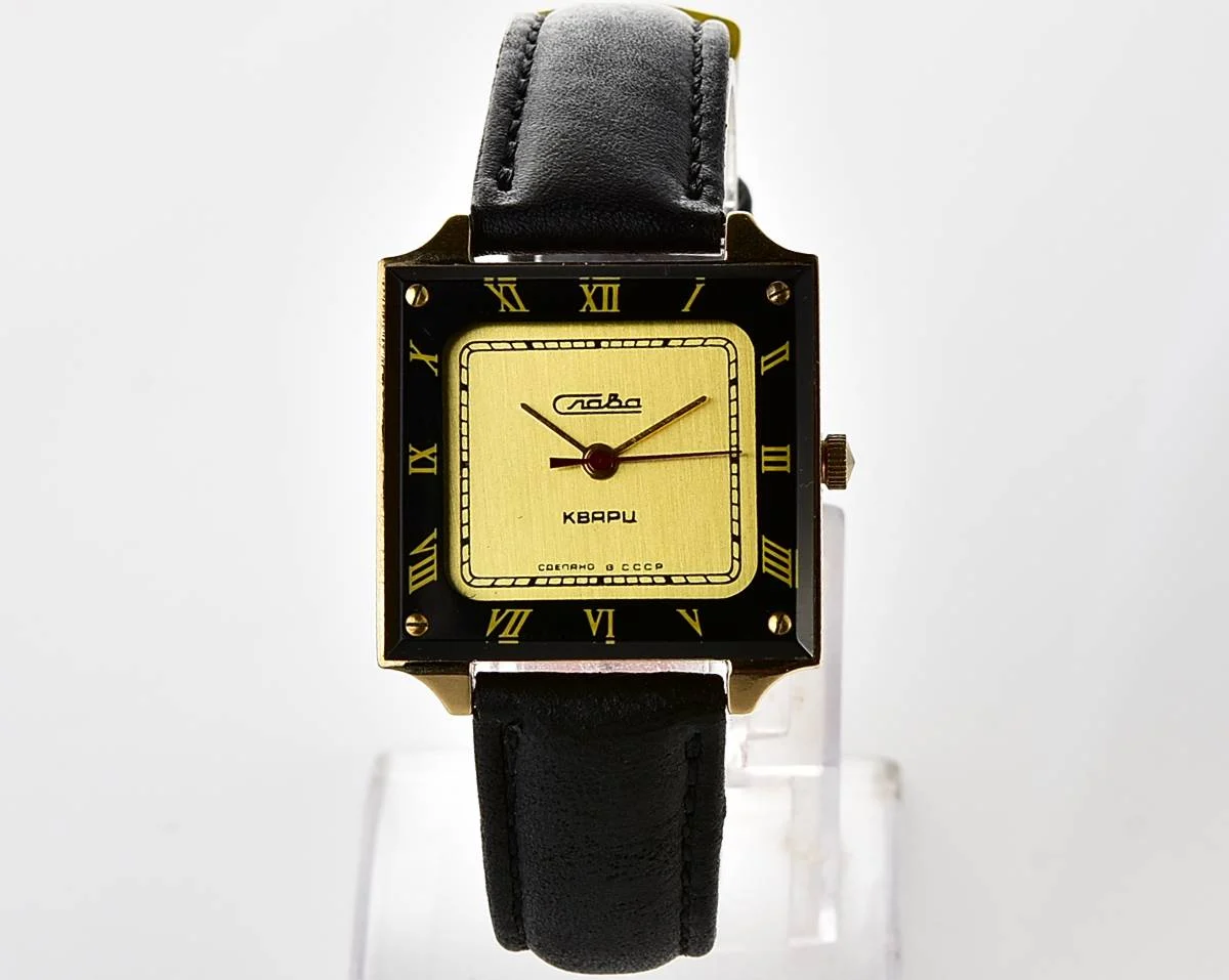 Excellent Soviet Slava with quartz movement in unusual square body