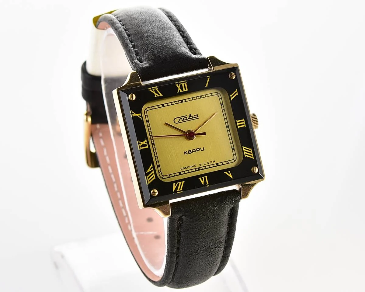 Excellent Soviet Slava with quartz movement in unusual square body