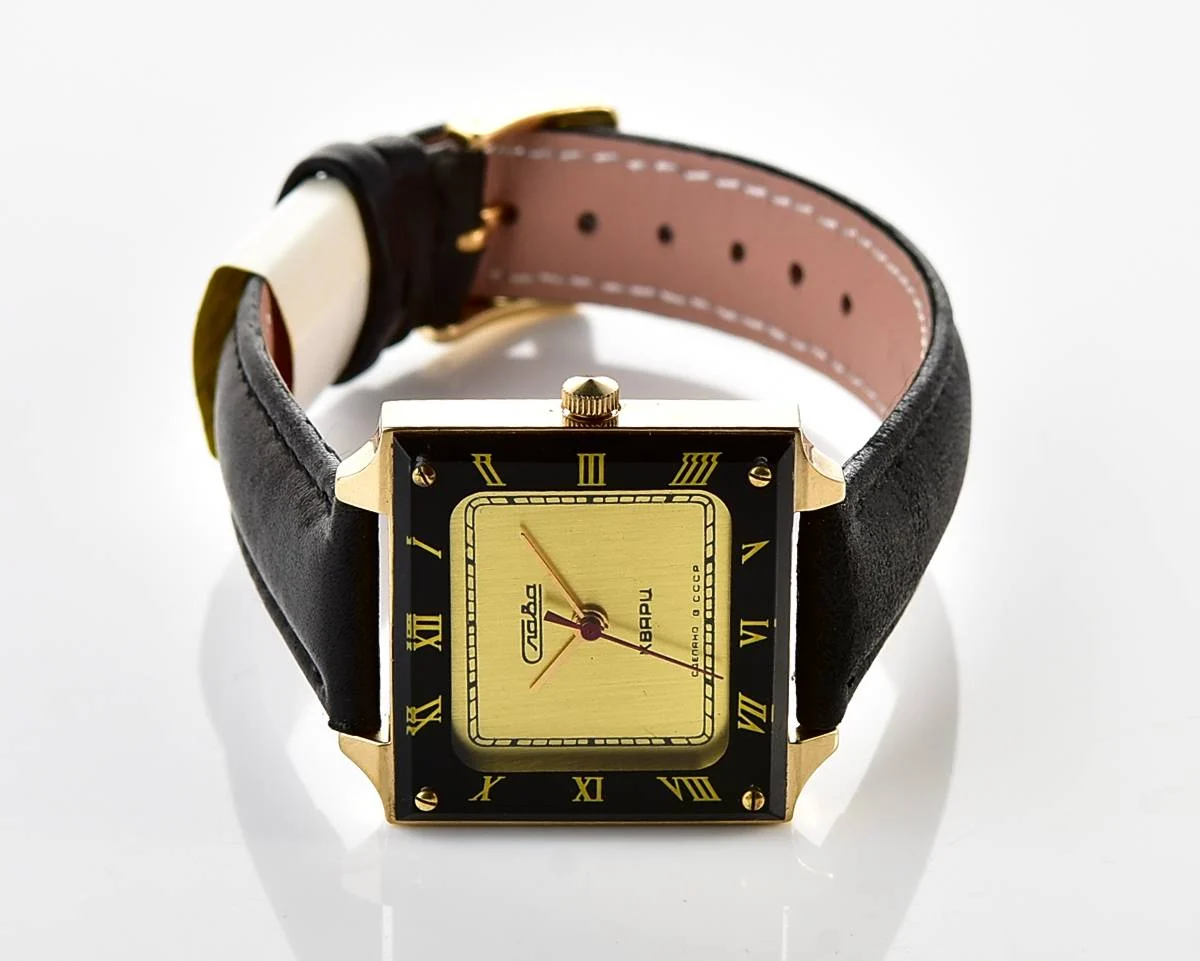 Excellent Soviet Slava with quartz movement in unusual square body