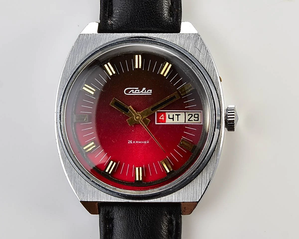Slava Soviet mechanical vintage wristwatch