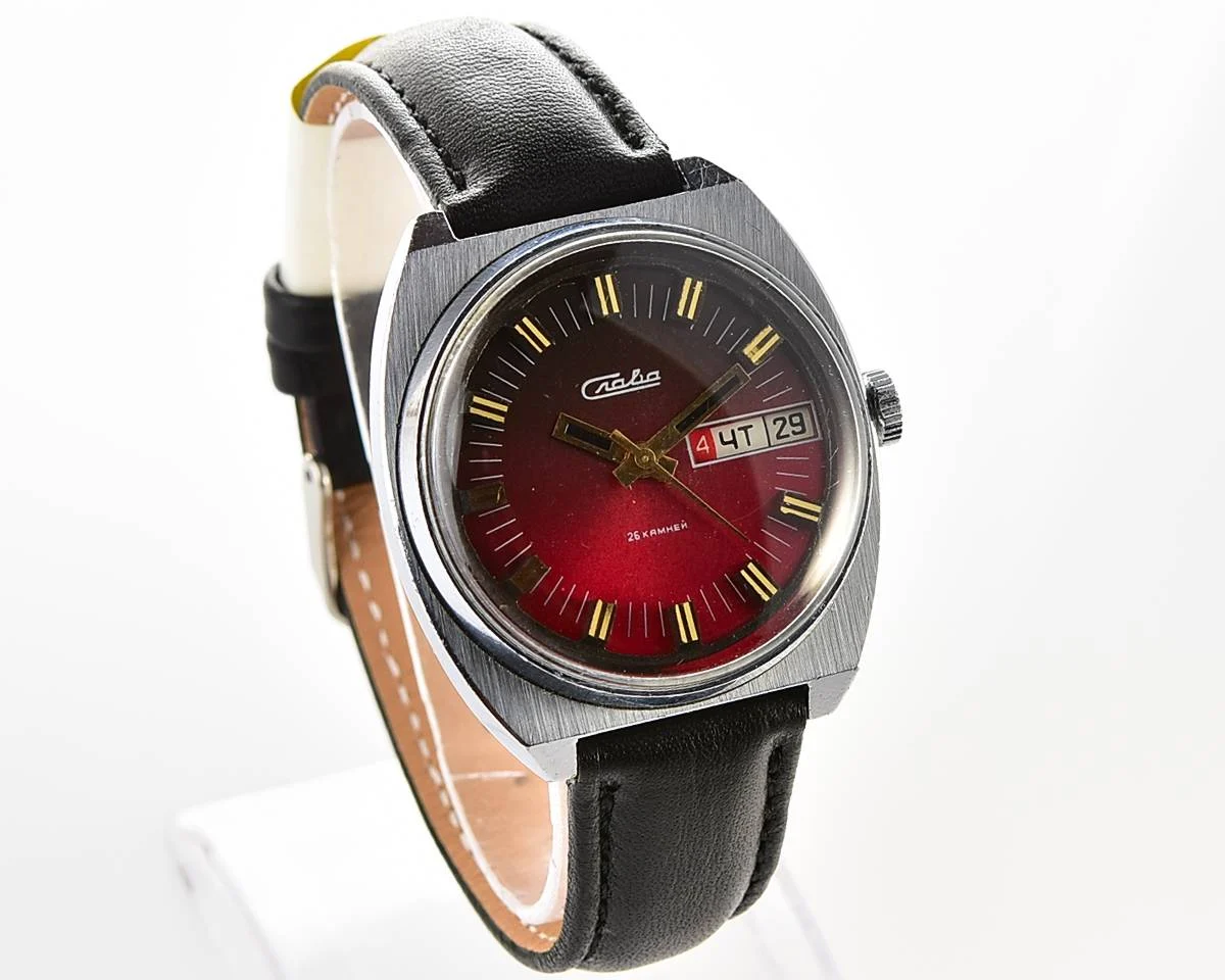 Slava Soviet mechanical vintage wristwatch