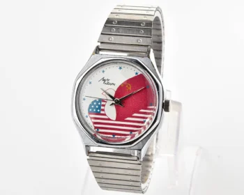 Soviet Luch wrist watch with quartz movement - USA & USSR friendship