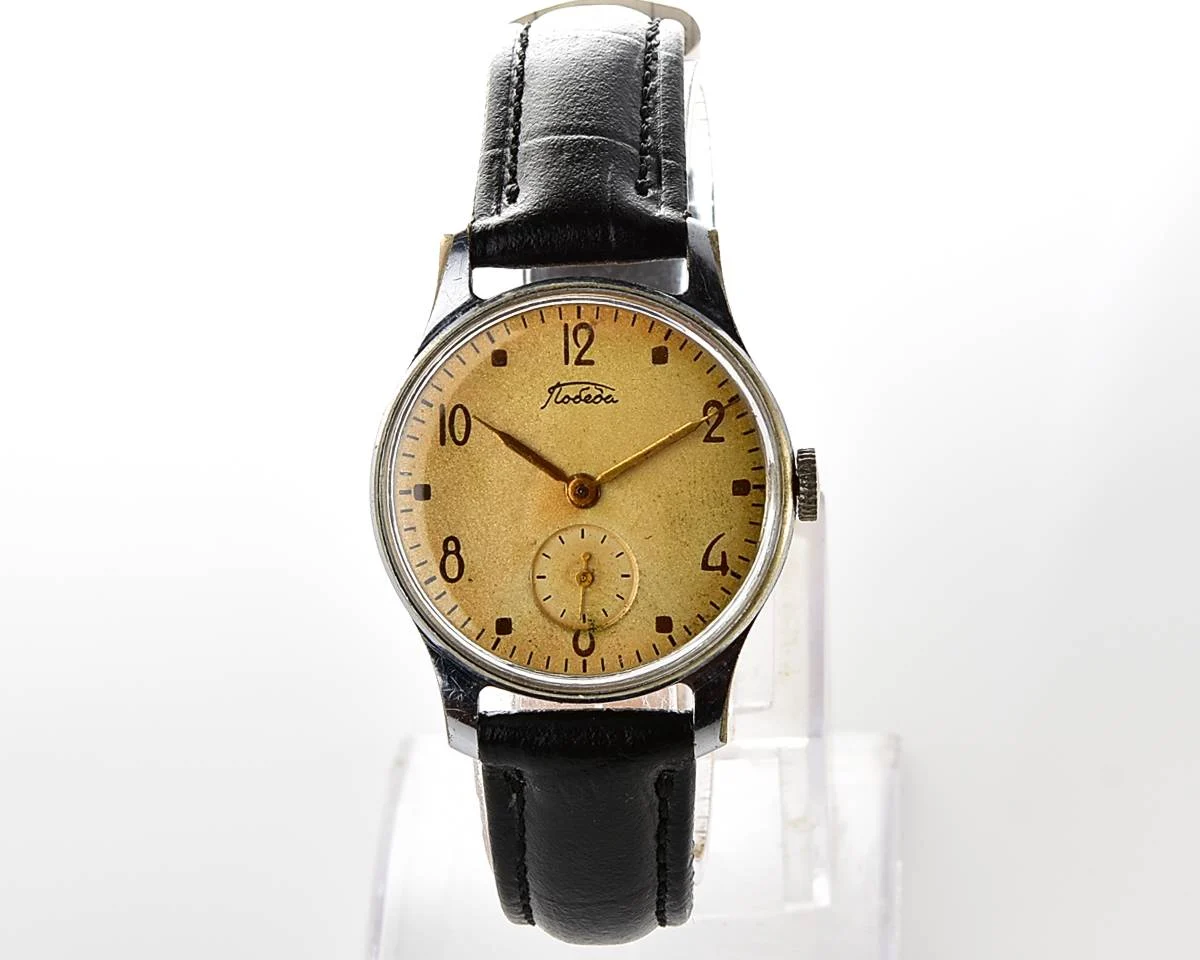 Vintage Soviet mechanical Pobeda watch, ChChZ, the 4th quarter of 1956