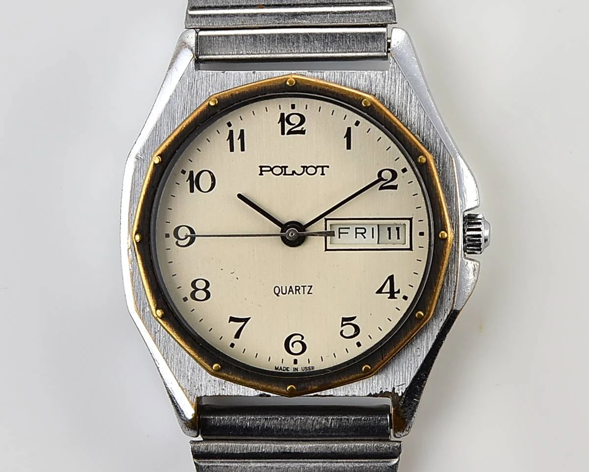 Soviet Poljot watch with quartz movement