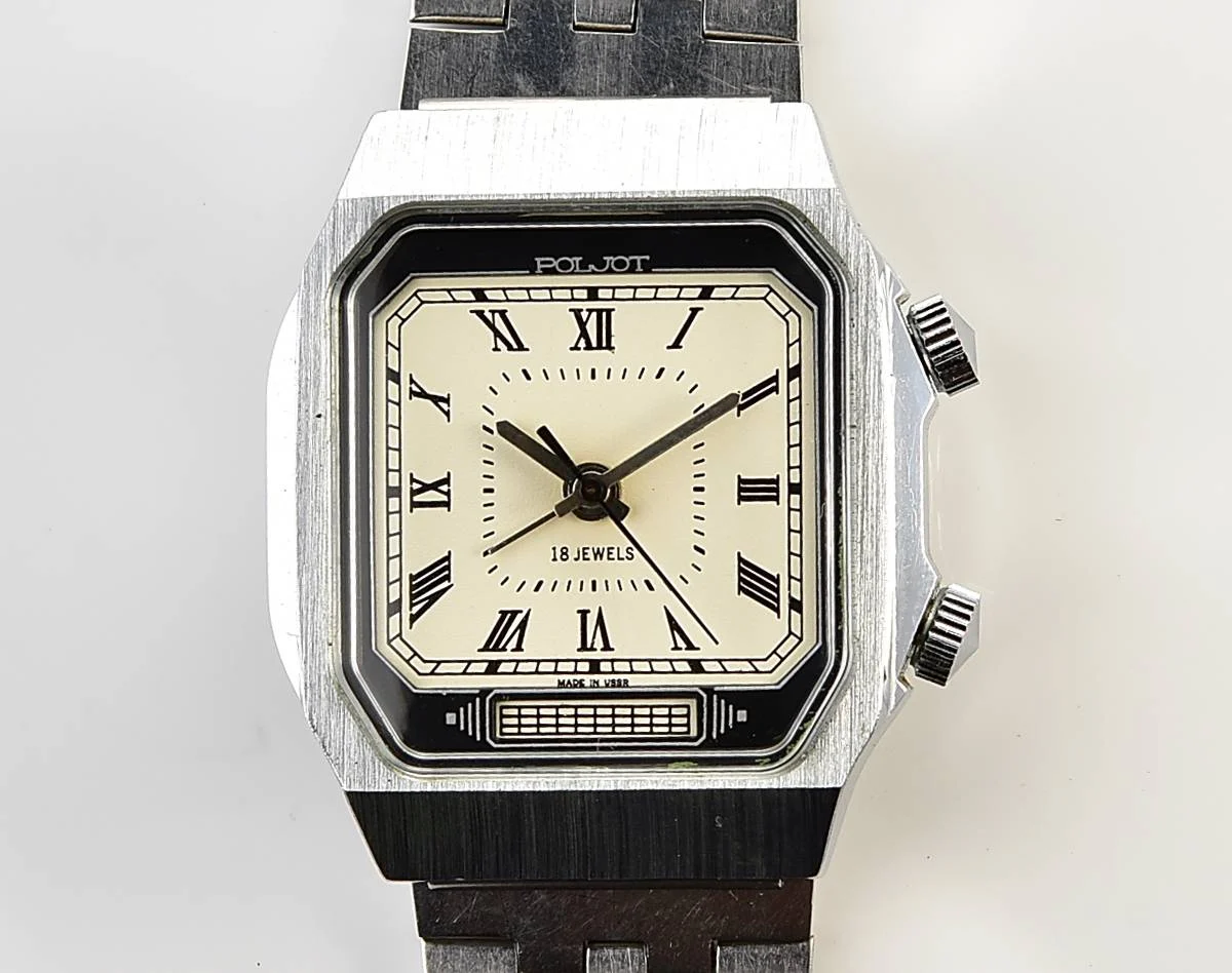 Excellent Soviet Poljot mechanical watch with alarm clock function