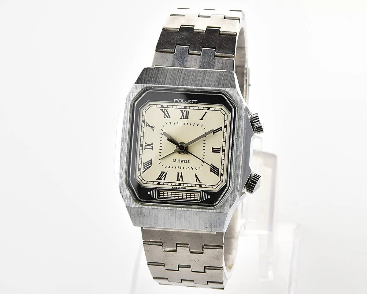 Excellent Soviet Poljot mechanical watch with alarm clock function