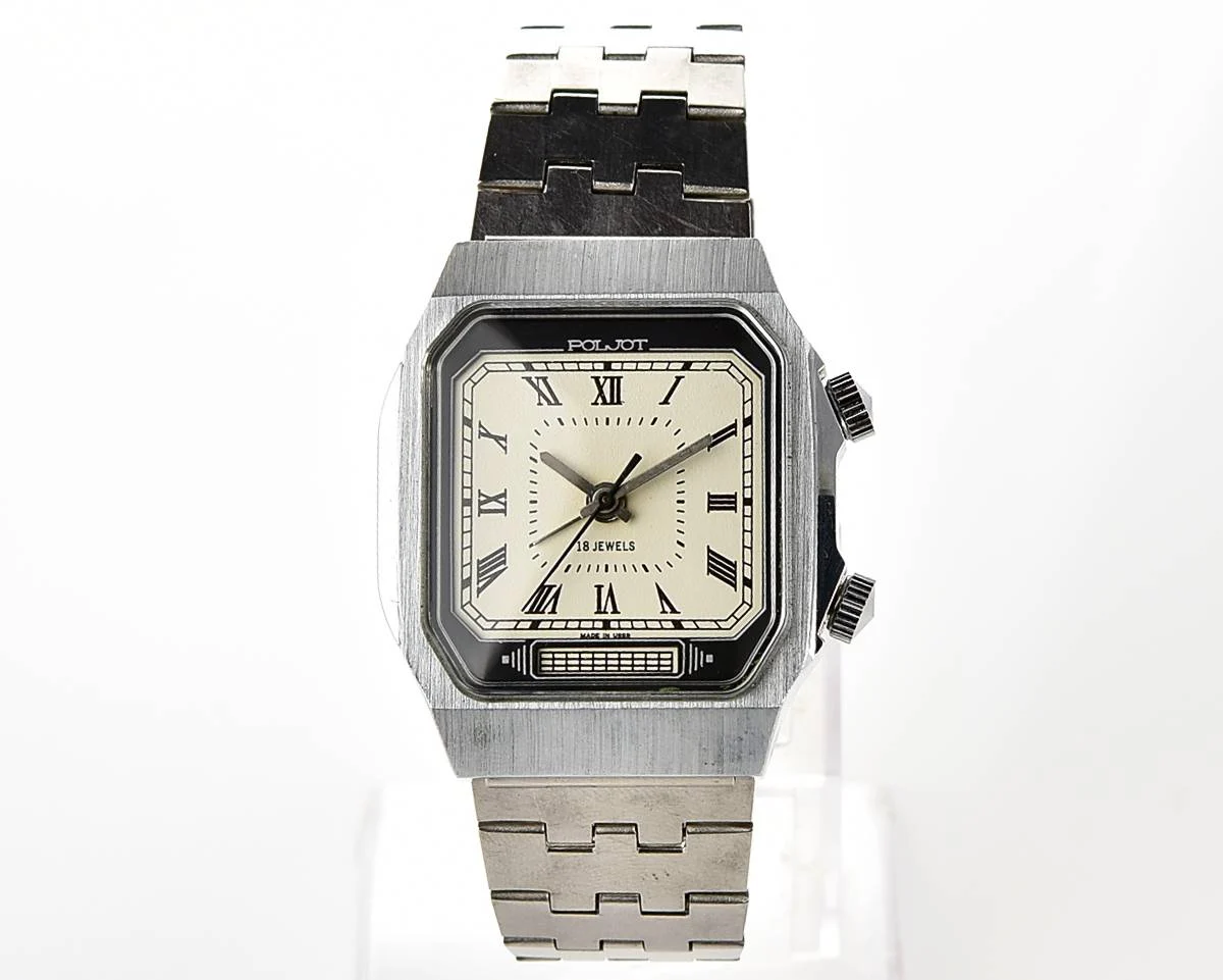 Excellent Soviet Poljot mechanical watch with alarm clock function