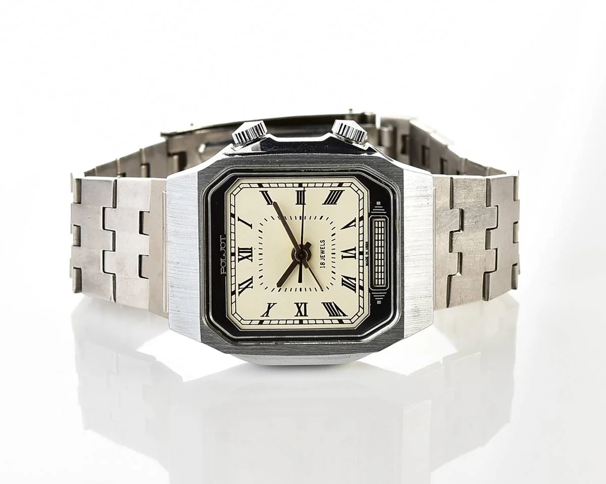 Excellent Soviet Poljot mechanical watch with alarm clock function