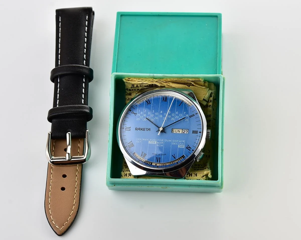 TIME CAPSULE: Vintage Soviet Raketa perpetual calendar watch - New Old Stock (NOS)!