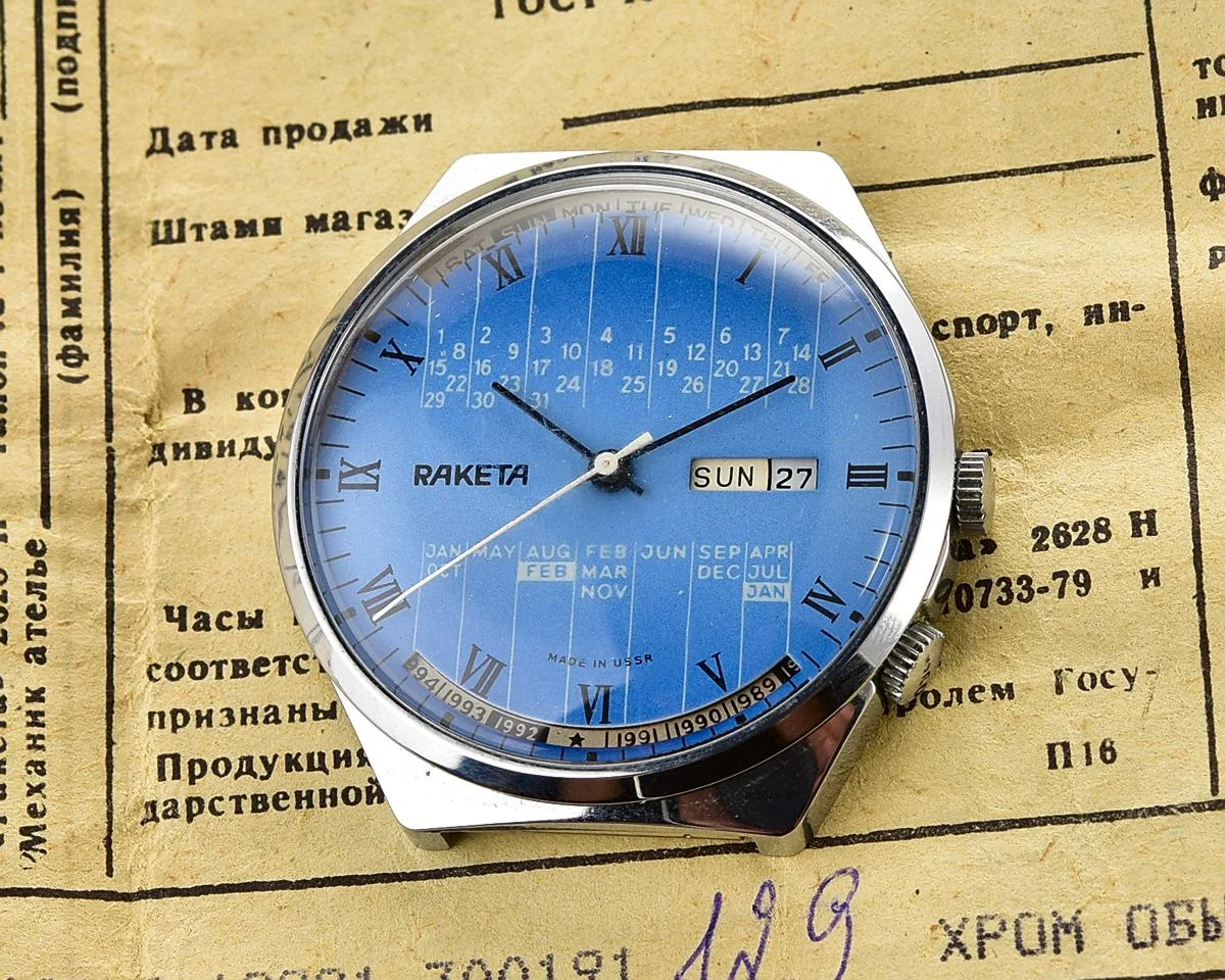 TIME CAPSULE: Vintage Soviet Raketa perpetual calendar watch - New Old Stock (NOS)!