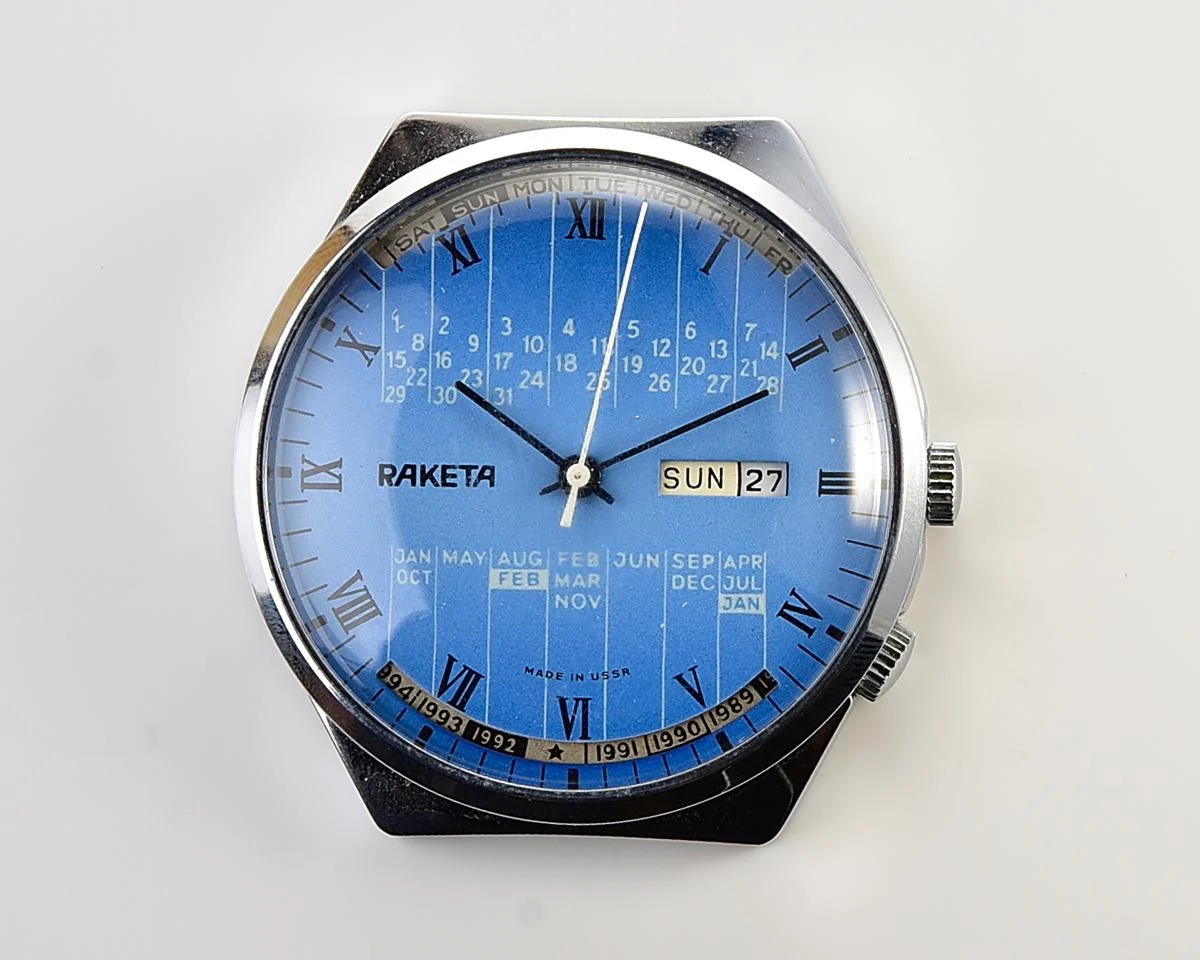 TIME CAPSULE: Vintage Soviet Raketa perpetual calendar watch - New Old Stock (NOS)!