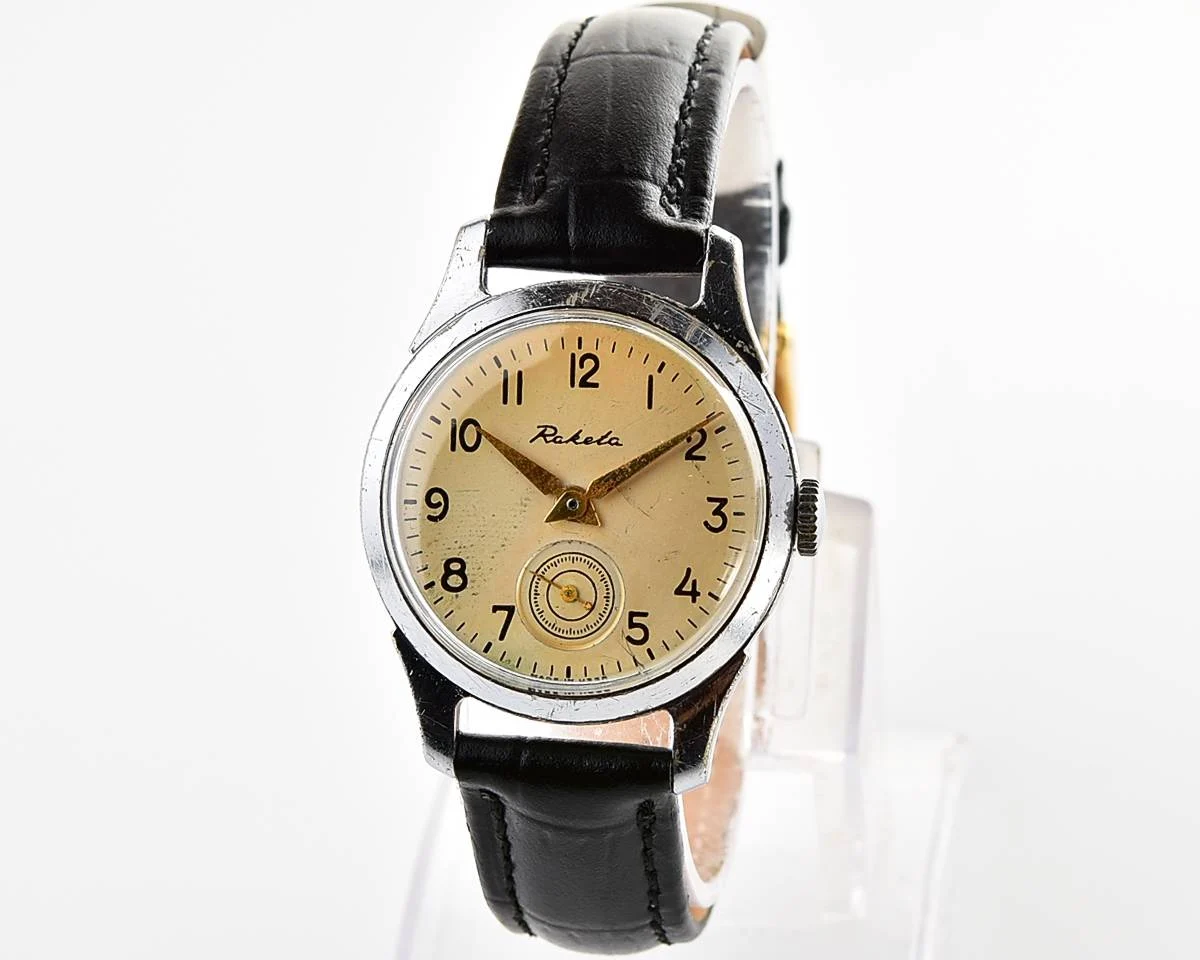 Vintage Soviet mechanical Raketa wrist watch