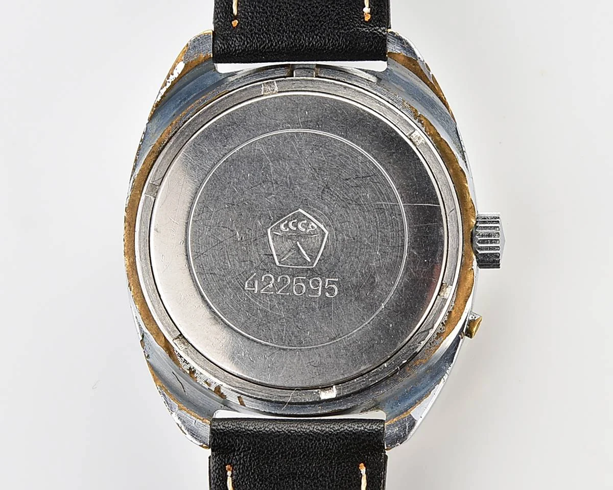 Slava Soviet mechanical vintage watch with blue dial