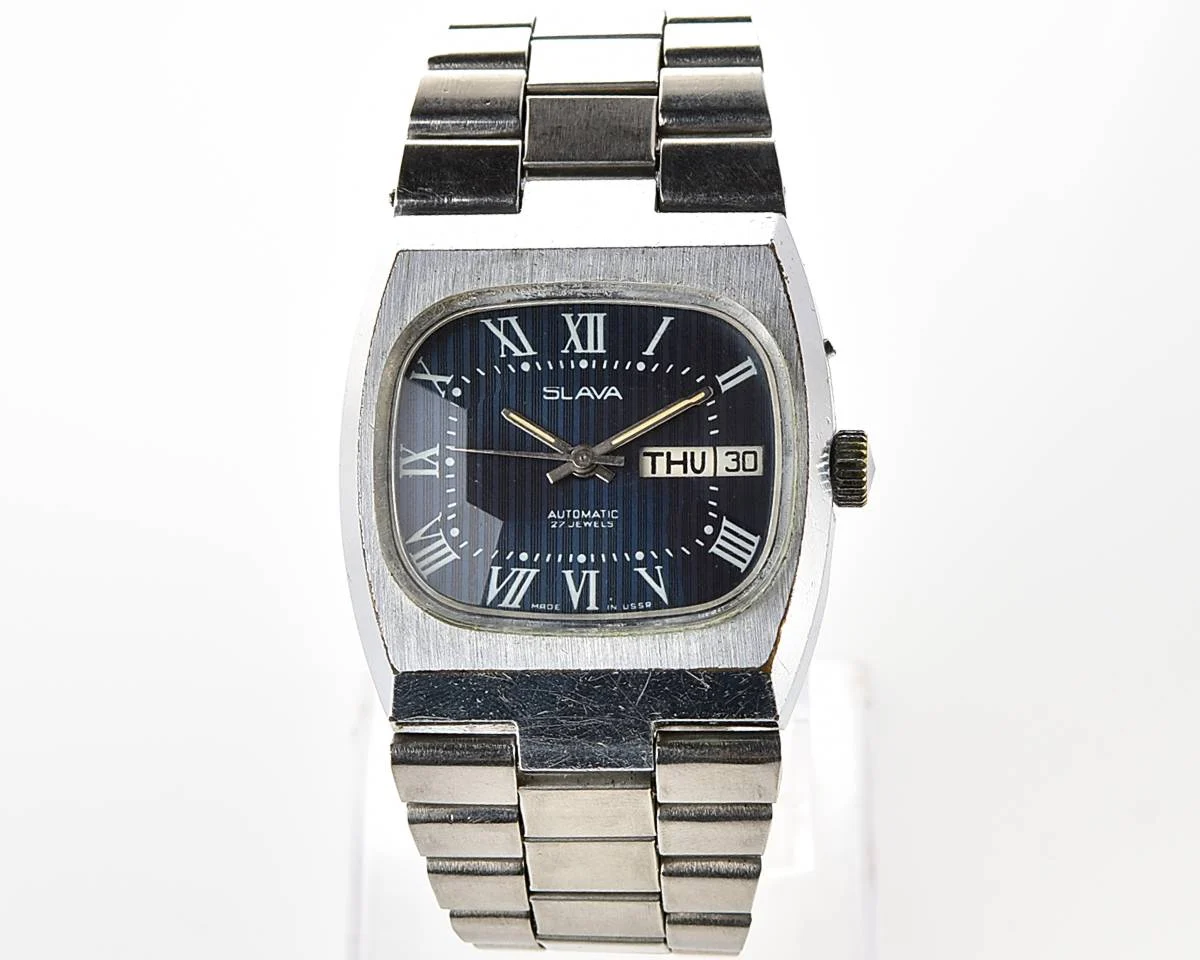 Slava Soviet mechanical vintage watch – automatic self winding movement