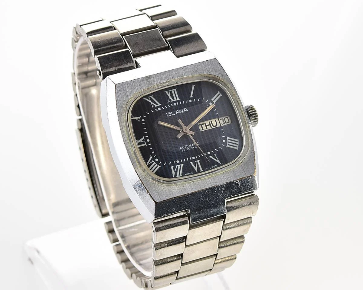 Slava Soviet mechanical vintage watch – automatic self winding movement