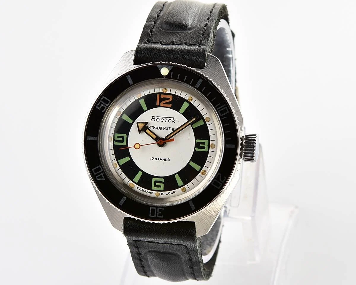 Vostok Amphibia mechanical watch with black bezel!