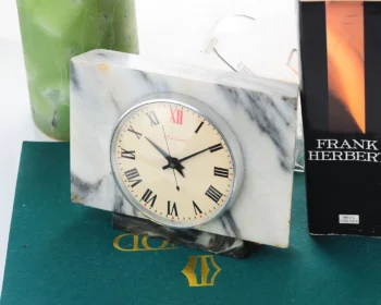 Vintage Molnija marble mechanical table clock