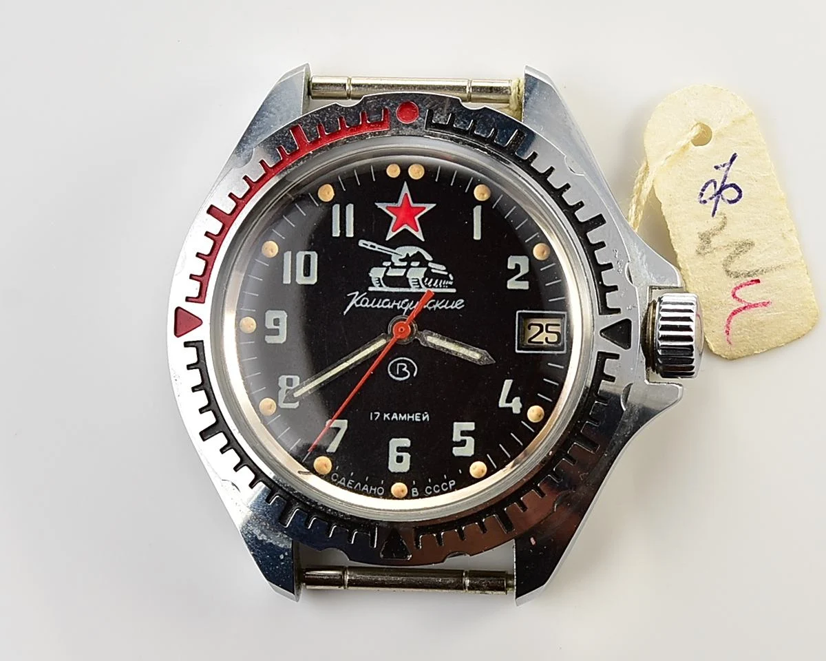 Excellent Vostok Komandirskie - Tank mechanical watch with box and passport!