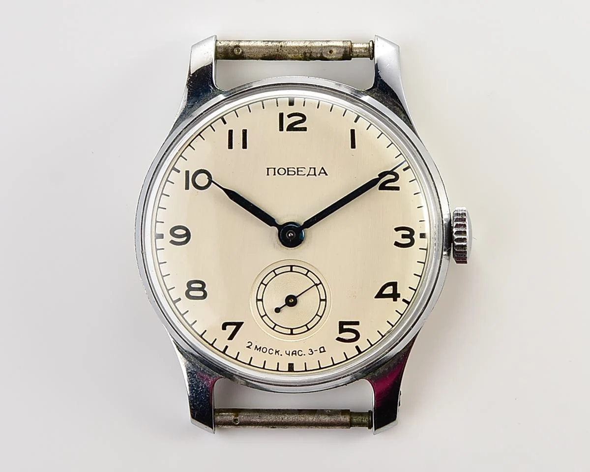 Excellent Soviet Pobeda from 1955 + exquisite Sturmanskie compass leather strap!
