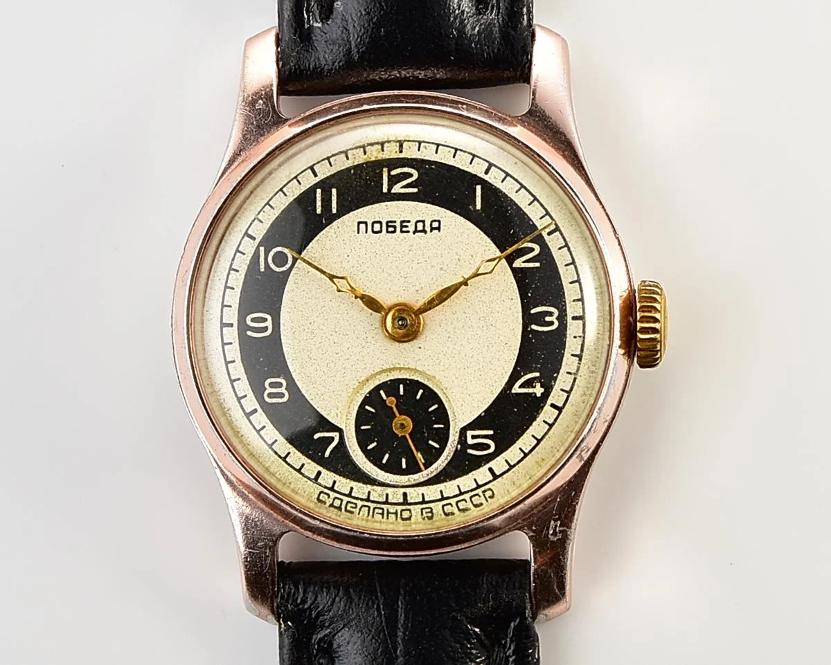 Vintage Soviet mechanical watch Pobeda Zim from the 1950s