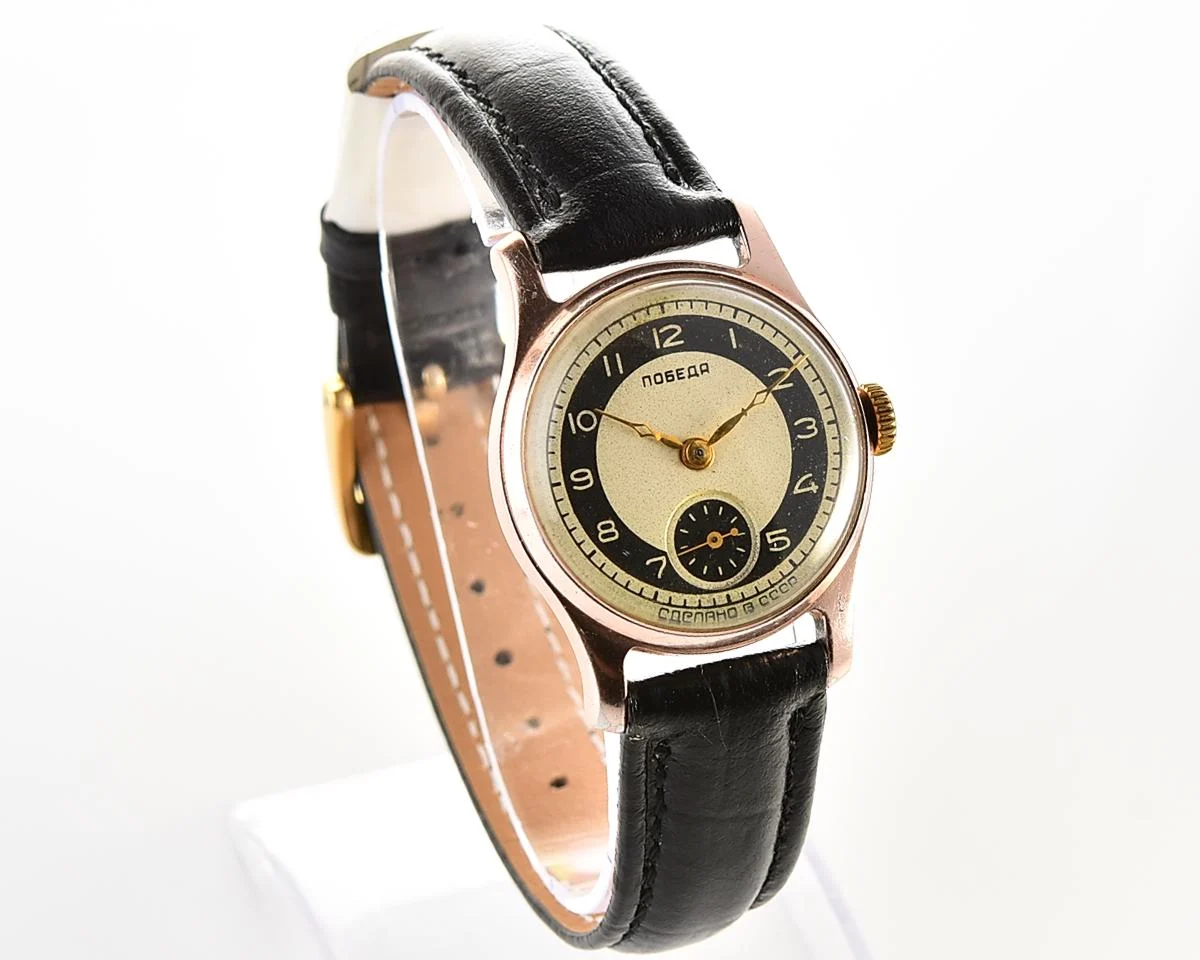 Vintage Soviet mechanical watch Pobeda Zim from the 1950s