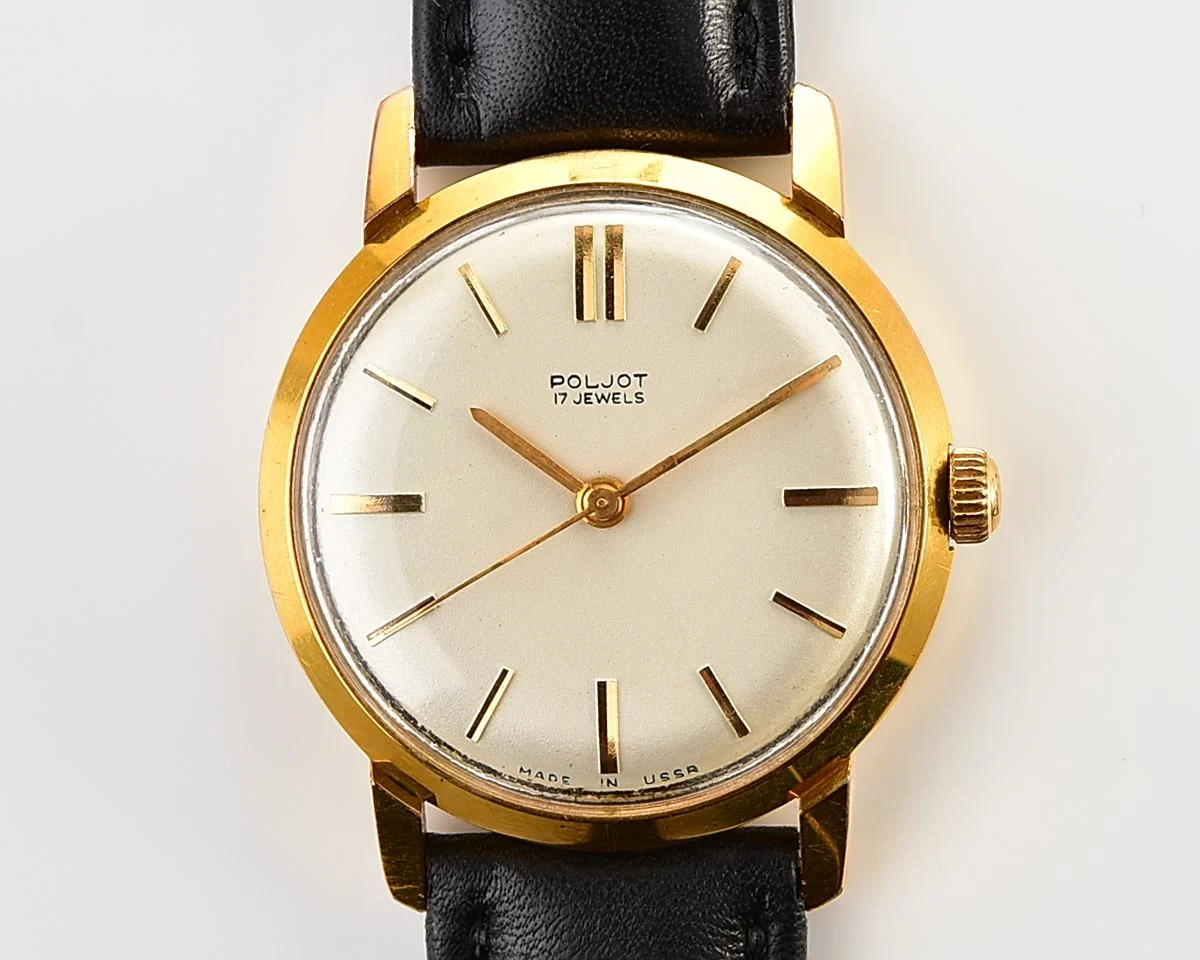 Excellent vintage gold-plated Poljot mechanical watch