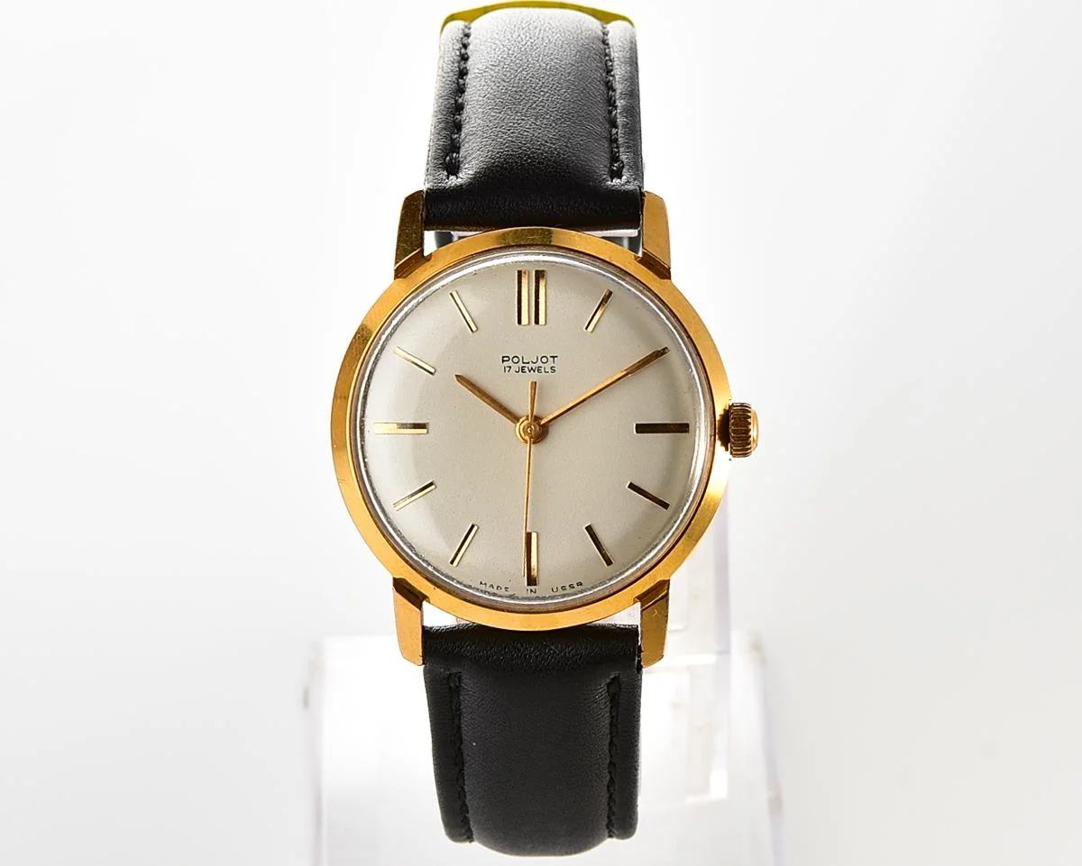Excellent vintage gold-plated Poljot mechanical watch