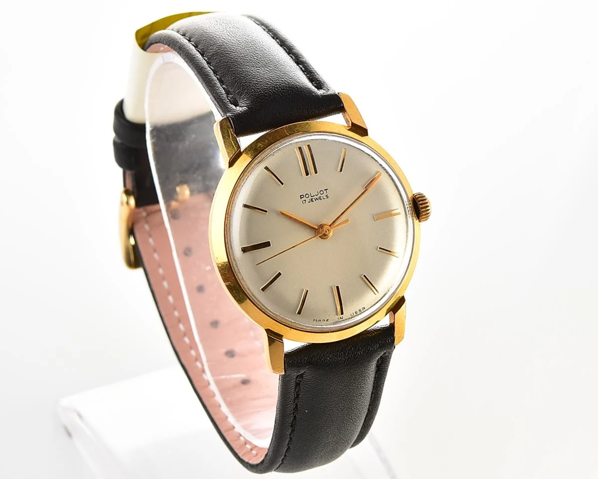 Excellent vintage gold-plated Poljot mechanical watch